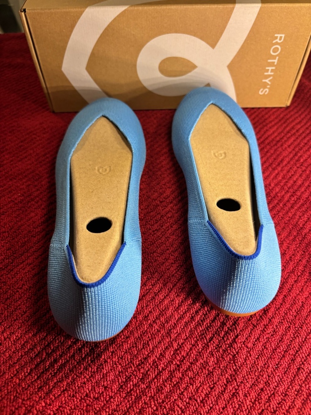 Rothy's Robin Blue Knit Slip-On Flats - Picture 3 of 5